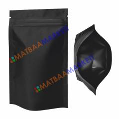 Mat Siyah Aluminyum Kilitli Doypack  8,5x14,5x2,5 Cm